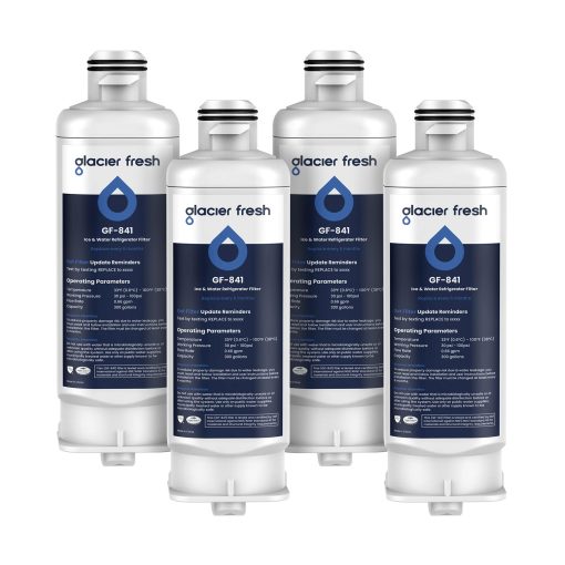 Filtro de Agua de Repuesto GLACIER FRESH DA97-17376B HAF-QIN para Samsung HAF-QIN/EXP, DA97-08006C, RF23M8070SG, RF23M8070SR, RF23M8090SG, RF23M8090SR, RF23M8570SR, RF23M8590SG (Paquete de 4)