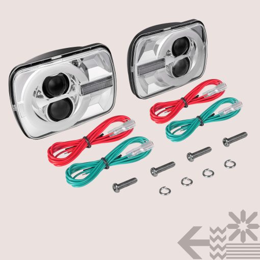 Faros LED TRUE MODS 5x7 7x6 H6054 Compatible con Jeep Wrangler YJ Cherokee XJ [Aprobados por DOT] [Acabado Cromado] Ford Honda Chrysler Mazda Mercury Subaru Mitsubishi Renault Freightliner Peterbilt - Imagen 8
