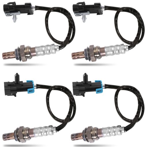 Sensor de oxigeno KUIPERAUTO arriba + abajo 234-4012 15703 13474 234-4018 compatible para Chevy Silverado GMC Sierra 16 pernos 4L60E transmision 1996-2002 (Juego de 4)