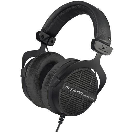 Audifonos de monitor de estudio de diadema abierta beyerdynamic Dt 990 Pro - Construccion estereo de alta fidelidad, con cable (80 ohmios, Negro (Edicion Limitada))
