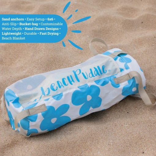 Piscina de Playa para Bebes | Piscina y Manta de Playa 2 en 1 | Piscina Flexible para Ninos Pequenos y Bebes | Juguetes de Playa para Ninos y Ninas | 6x6 Pies con Bolsa de Transporte Impermeable | Charco de Playa (Hojas de Monstera Sage) - Imagen 6