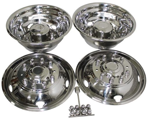 Simuladores de rueda de acero inoxidable XIUHUA de 19.5 pulgadas para camion Ford F450 F550 2005-2020 (No apto para autocaravana RV)