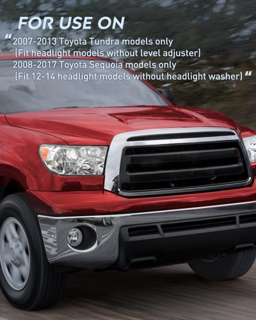 Ensamblaje de faros Nilight para Toyota Tundra 2007-2013 y Sequoia 2008-2017 con carcasa cromada reflector ambar, lado del conductor y pasajero, garantia de 2 años - Imagen 8