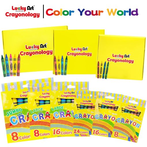 Lucky Art 400 Sets de 4 Paquetes (1600 unidades) Crayones de Tamano Estandar - Paquetes de Crayones Mini, Crayones No Toxicos; Crayones al por Mayor para Fiestas Infantiles, Suministros Escolares para Maestros y Crayones de Viaje - Imagen 6