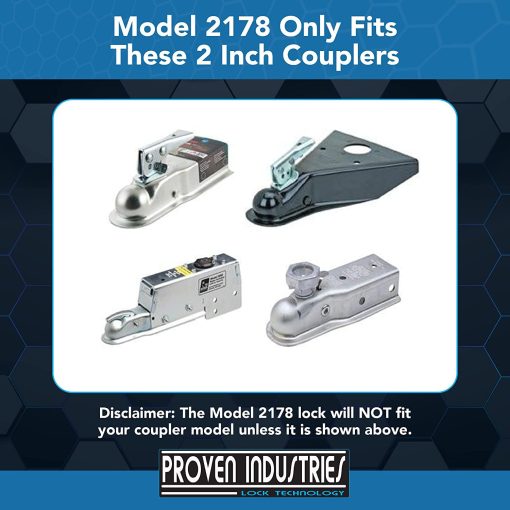 Candado para remolque Proven Industries Modelo 2178, Compatible con Enganches de Remolque de 2 Pulgadas, Asegura Cadenas de Seguridad, Hecho en Estados Unidos (Azul) - Imagen 2