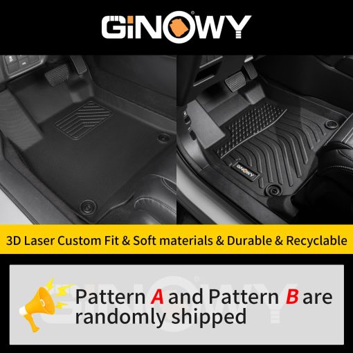 Juego de tapetes y protector de carga GINOWY para Honda HR-V Hybrid 2023 2024 2025, Proteccion para Todas las Condiciones Tapetes de Coche HRV, Tapete Impermeable HRV 2023, Tapete Antideslizante para Maletero, Negro - Imagen 3