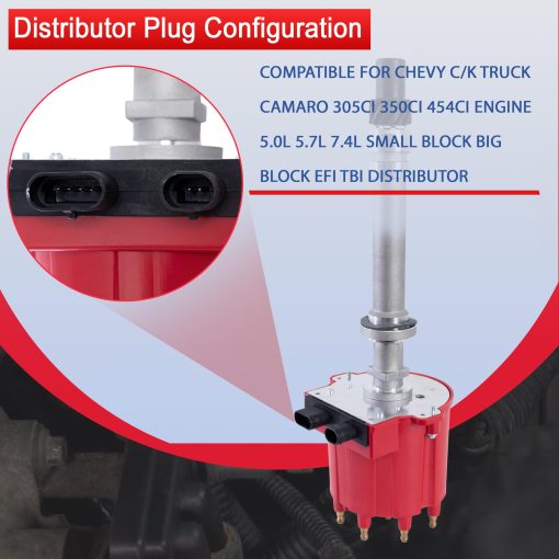 Distribuidor EFI TBI Small Block Big Block Compatible con Chevy GMC C/K Pickup Camaro Blazer Yukon w/ Kit de Tapa y Rotor Reemplazo 1103838 1103698 - Imagen 3