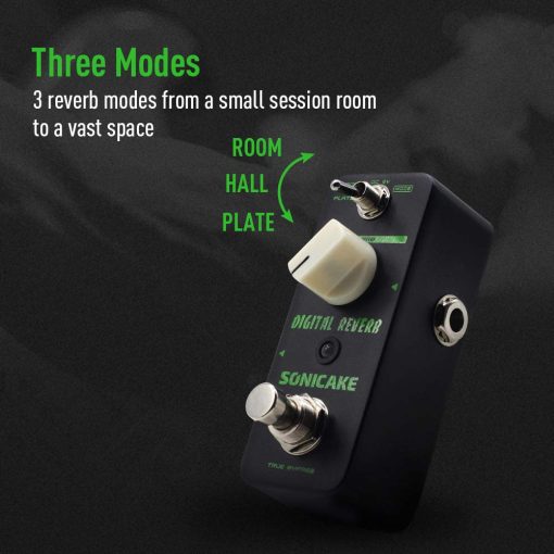 Pedal de Reverb SONICAKE 3 Modos Sala Salon Placa Efecto de Guitarra Digital True Bypass - Imagen 3