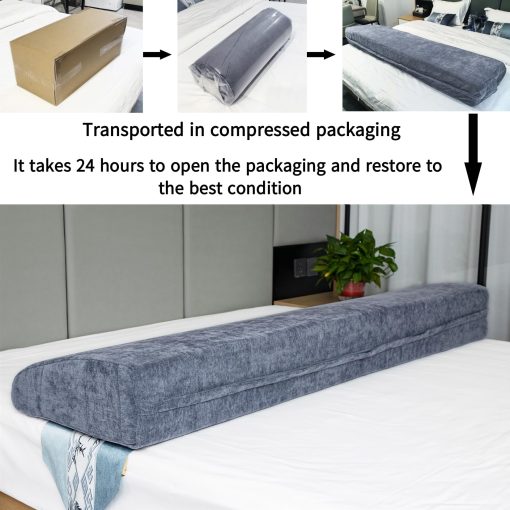 Almohada de cuna para cabecero MOSTUZ Almohada para cabecero de tamano queen Almohada de memoria de espuma Almohada de respaldo grande para descanso en la cama gris estrellado - Imagen 2