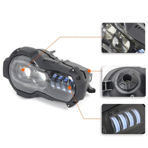 1pc Faro LED para BMW R1200GS y GS1200 Adventure con modelos de enfriador de aceite 2004-2012, Lampara Delantera de Alto y Bajo Haz DRL - Imagen 3