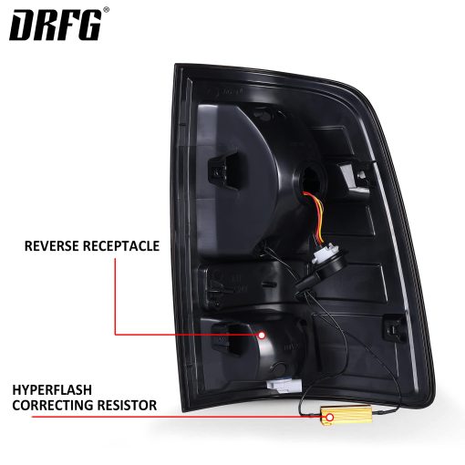 Ensamblaje de luces traseras LED Compatible para Dodge Ram 2009 1500, Ram 1500 2500 3500 2010-2018 Luces traseras de freno humeante negras, lamparas traseras, lado del pasajero y del conductor (solo compatible con el modelo estandar de luces traseras no LED) - Imagen 5
