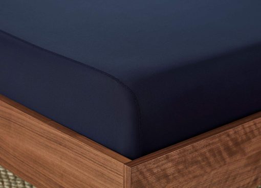 Juego de sabanas SHEEX Original Performance, sabanas de cama refrescantes con 1 sabana plana, 1 sabana ajustable y 2 fundas de almohada estandar, tamano Queen, azul marino - Imagen 7
