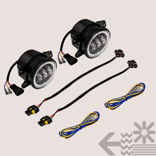 Luces de Niebla LED TRUE MODS de 4 pulgadas 60W Compatible con Jeep Wrangler JK Unlimited JKU Accesorios Frontales de Parachoques 2007-2018 [HALO DRL] [Senales de Giro ambar] Luces Redondas de Conduccion - Imagen 8