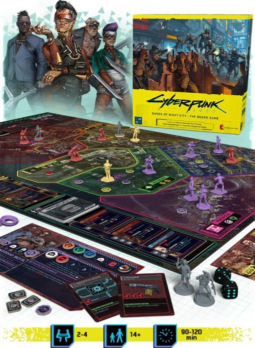 Juego de Mesa CMON Cyberpunk 2077: Gangs of Night City - Conquista Night City en este inmersivo juego de estrategia de ciencia ficcion! Juego de aventuras, para edades de 14 anos en adelante, 1-4 jugadores, tiempo de juego de 90-120 minutos, hecho - Imagen 2