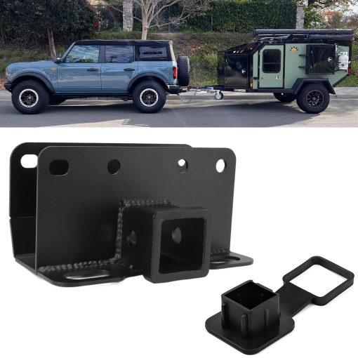 Receptor de enganche para remolque de 2" compatible con accesorios Ford Bronco 2021-2024 2/4 puertas de clase 3 parachoques trasero receptor de enganche para remolque (Estandar)