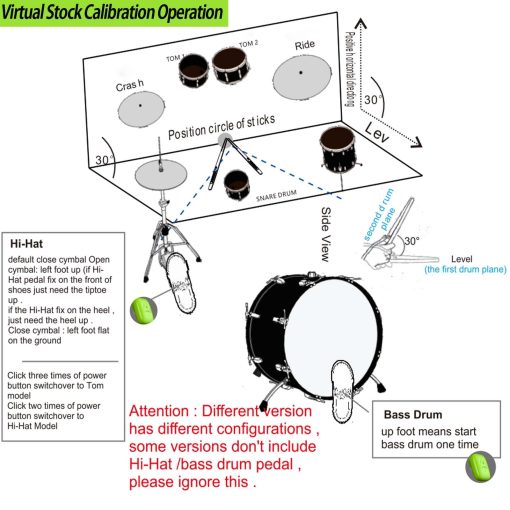 Set de bateria de realidad virtual, set de bateria electrica para ninos, adolescentes y adultos, partes portatiles de bateria electronica. Compatible con MIDI, Gran regalo de cumpleanos - Imagen 2