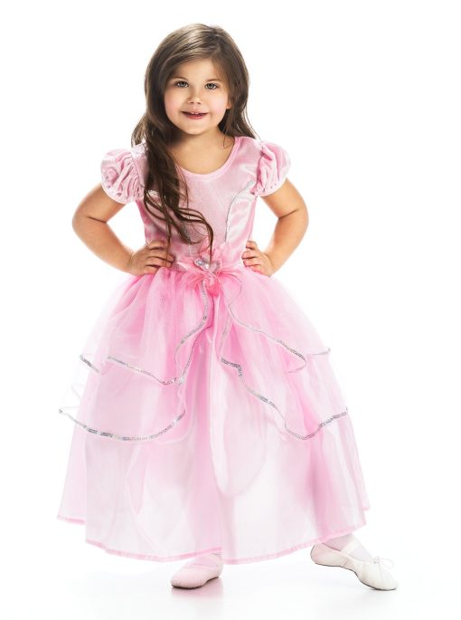 Disfraz de princesa rosa real Little Adventures para ninas (Talla Grande 5-7 anos) - Vestido de fiesta y juego de fantasia para ninos lavable a maquina sin purpurina - Imagen 9