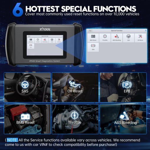 Escaner de Codigos para Autos y Camiones, XTOOL InPlus IP508 Herramienta de Diagnostico de Motor ABS SRS Transmision con Reinicio de Aceite, EPB, SAS, BMS, Acelerador, Escaner de Codigos de Error del Motor, Android 10.0, Actualizacion Gratis - Imagen 3