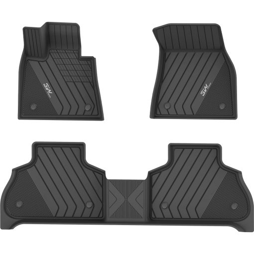 Tapetes para piso de 3W compatibles con BMW X5 2019-2024 2025, Alfombrillas a medida para todas las condiciones climaticas para BMW X5 40i 50i 45e M50iM 1ra y 2da Fila Juego completo de alfombrillas para automoviles Negro (Solo para 5 asientos de pasajeros)