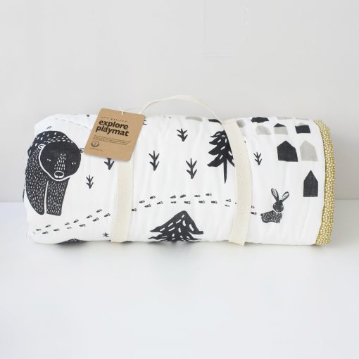 Tapete de Juego Wee Gallery Explore para Bebes - Tapete Reversible para Tiempo Boca Abajo Hecho con Materiales Sostenibles - Tapete de Actividades Acolchado para Tiempo de Juego de Bebes - (40 Pulgadas) - Imagen 4