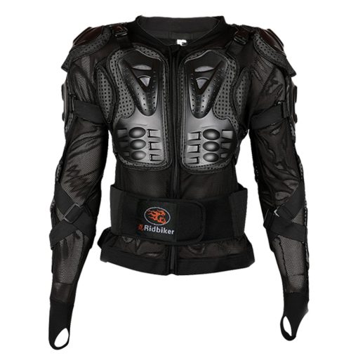 Chaqueta de proteccion completa Ridbiker Motorcycle Body Armor Protector Desmontable Chaqueta de Carreras Motocross Espina Pecho Motocross Camisa Protectora (Negro, M)