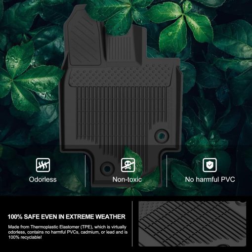 Tapetes KIWI MASTER Compatibles con Toyota Highlander 2020-2024 Accesorios Reemplace OEM PT908-48200-20 Alfombrillas a Medida Frontales y Traseras y para 3ra Fila TPE Negro - Imagen 4