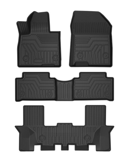 Tapetes para piso Mixsuper compatibles con Kia Sorento 7 Asientos 2021-2024, Juego de 1ra, 2da y 3ra Fila Negro