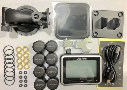 VESAFE TPMS, Sistema de monitoreo de presion de neumaticos inalambrico para RV, remolque, autocaravana, quinta rueda, con 8 sensores antirrobo - Imagen 7