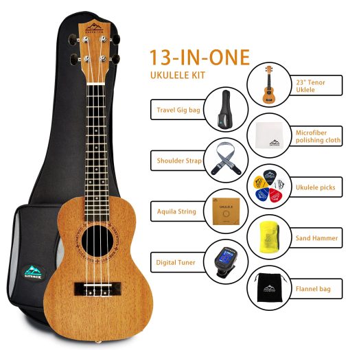 Ukulele de concierto de caoba EASTROCK para principiantes de 23 pulgadas Kit completo. Ukelele Ukalalee adecuado para adultos, principiantes. (23-Caoba) - Imagen 2