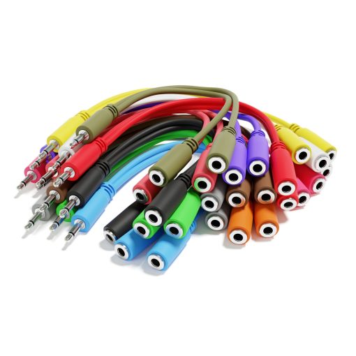 ExcelValley - Paquete de 5 - Cable Divisor Mono en Y - TS 3.5mm 1/8" Eurorack Sintetizador [Amarillo] - Imagen 6
