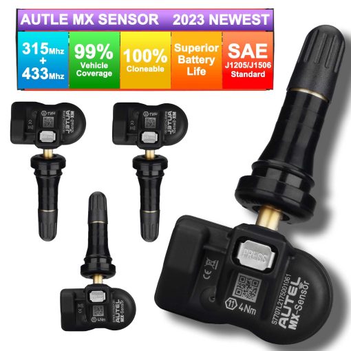 Autel MaxiTPMS MX Sensor Sensor programable de TPMS para la Presion de Neumaticos 2 en 1 (315MHz + 433MHz) Presion en OE-Nivel (4 unidades, valvulas de goma) Programado por TS508 TS408 TS508WF TS608 MS906TS ITS600 MS906PRO-TS