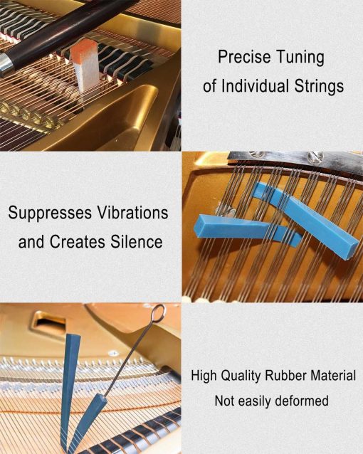 Kit Profesional de Afinacion de Pianos ULZOZN Martillo Afinador de Piano Juego de Herramientas Mudo Kit Portatil de Herramientas de Afinacion de Pianos Accesorios para Reparacion de Pianos 18 Piezas con Estuche para Afinadores Principiantes y Profesionales - Imagen 3