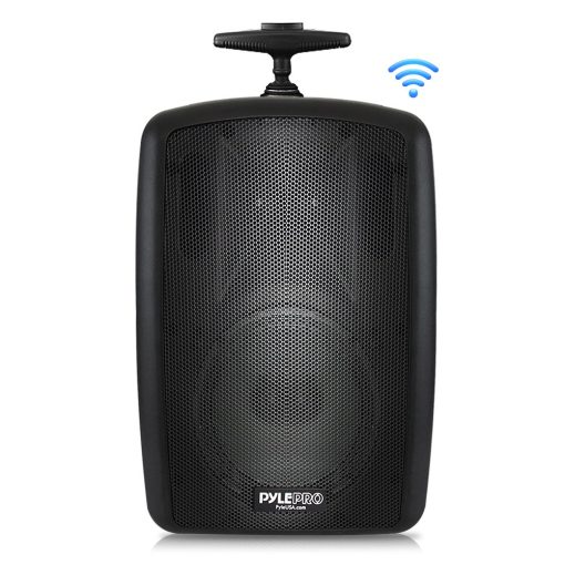 Sistema de Altavoz de PA Portatil Inalambrico Pyle - 360W Bluetooth Compatible Bateria Recargable Altavoz de Sonido para DJ al Aire Libre con Microfono Set con MP3 USB SD Radio FM RCA 1/4" Microfono en Ruedas PPHP8MBA.5