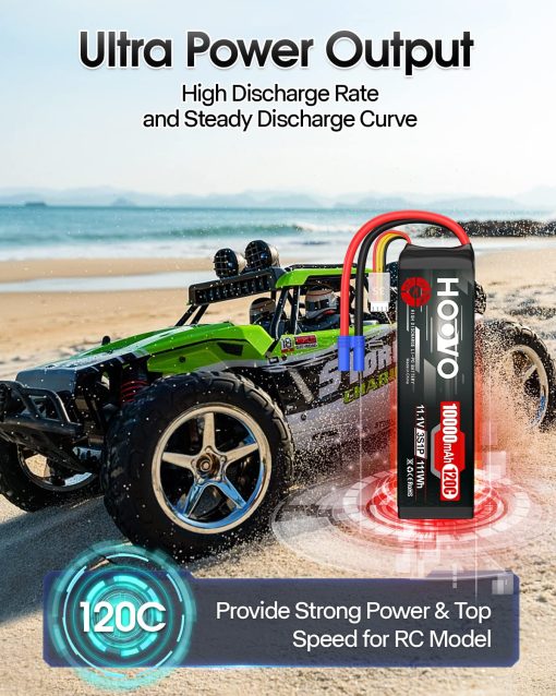 Bateria Lipo HOOVO 3S 11.1V 10000mAh 120C con Conector EC5 para Coches RC, Drones, DJI, FPV, Aviones RC, Hobby de Carreras 2 Pack - Imagen 5