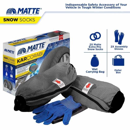 Calcetines de Nieve para Automoviles Bizymo, Traccion de Nieve de Emergencia para Vehiculos Viaje Seguro en Hielo, Escarcha, Nieve, Cadenas de Nieve Equivalentes Duraderas Extra Socks de Neumaticos Alternativa de Cadenas de Neumaticos Pro Extra Series X-Large - Imagen 3