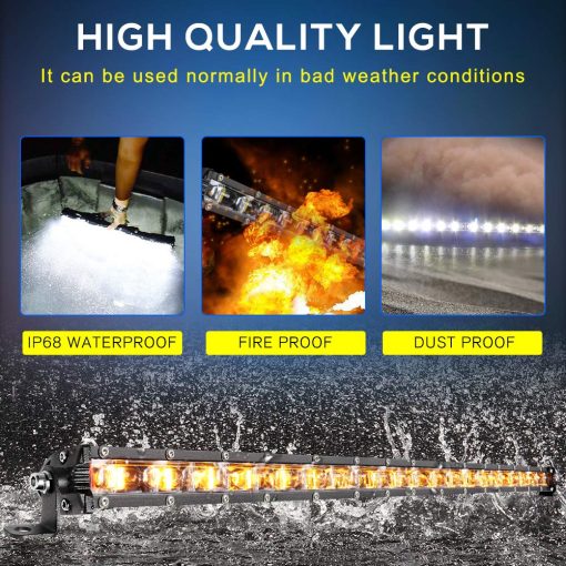 CO LIGHT Barra de luz LED de 38 pulgadas de una sola fila delgada Barra de luz de conduccion combinada para todoterreno, niebla, trabajo en camion, automovil, cabina, bote, ATV, UTV - Imagen 6