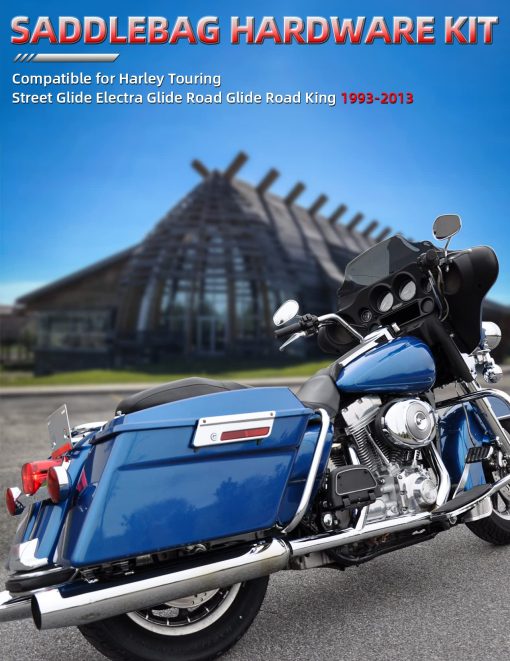 Kit de Pestillo de Alforja Amazicha, Pestillos de Bolsa de Alforja Cromados Monturas de Goma Juego de Bloqueo Negro Insertos Reflectantes Compatibles para Harley Touring Street Glide Electra Glide Road Glide Road King 1993-2013 - Imagen 7