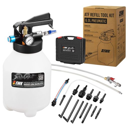 Bomba Extractora/Dispensadora de Aceite de Transmision Automatica EWK Patentada de 6L para Sistema de Llenado de ATF con 14 Adaptadores