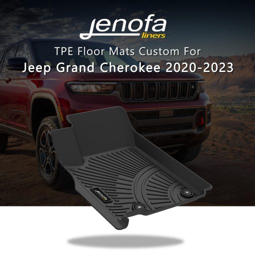 Jenofa - Tapetes de Piso y Forro para Maletero para Jeep Grand Cherokee 2022-2024 (Incluye 4xe NO para L o WK) Juego de Tapetes de Piso Todo Clima para Grand Cherokee Juego Completo de Protectores de Piso Duraderos Accesorios en Negro - Imagen 2