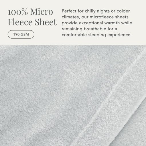 Juego de Sabanas de Microfleece Ultra Suave NY Loft con Bolsillos Extra Profundos | Juego de Sabanas de Terciopelo Extra Suave | Super Mimoso de Polar Fleece | Terciopelo Plush Calido y Acogedor | King - Gris Claro - Imagen 6