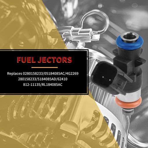 Inyectores de Combustible YOUYIA 0280158233 6pcs Compatible con Jeep Grand Cherokee Wrangler Chrysler Compatible con Volkswagen Compatible con Dodge Challenger Avenger Journey,Ram Reemplaza 0280158233 - Imagen 5