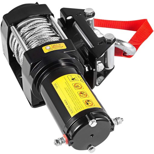 CXRCY 12V 4000 lbs Kits de Winche Electrico con Cuerda de Acero de 3/16"(4.7mm) de Diametro x 32.8'(10m) de Longitud para ATV/UTV para Remolcar Off Road con Control Remoto Inalambrico y Soporte de Montaje - Imagen 7