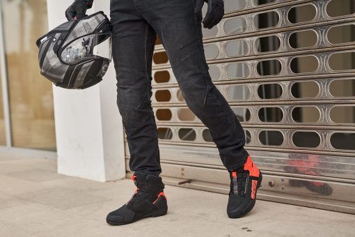 Pantalones de moto SHIMA Devon - Pantalones elasticos ajustados ventilados con refuerzos FiberQL, protectores de rodillas y caderas CE (Hombres, Negro, 38 Largo) - Imagen 7