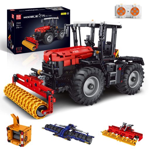 Conjunto de Juguetes de Construccion de Tractor RC Pesado 4 en 1 de Mould King, Set de Granja de Tractor de Control Remoto, 17020 Kit de Construccion de Coche de Granja para Adultos y Ninos 14+ (2716 PCS)