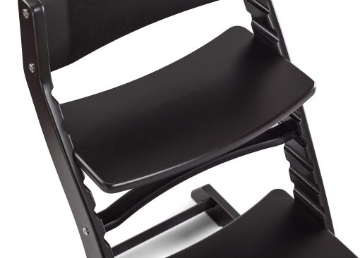 Silla Alta de Madera para Bebes y Ninos Pequenos - Altura Ajustable Facil de Limpiar Trona para Ninos - Silla de Comedor para Ninos de 3 Anos a 200 Lb, Crecer con el Nino - Negro - Imagen 3