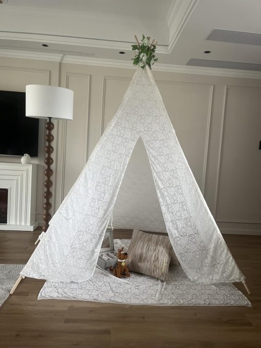 Tienda de campana Adan Lace de 5 lados para adultos, 85" de altura, Tienda de boda al aire libre, Fiesta al aire libre, Tienda de picnic (blanco) - Imagen 6