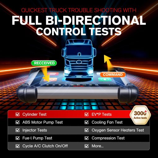 Autel MaxiSYS CV MS908CV II: Herramienta de diagnostico pesado 2024, Nivel superior a MS908CV MS906CV, Igual que MS909CV, OS 11, 4G+128G WiFi 2.4G&5G Imprimir GPS Codificacion J2534 Bidireccional 64+ Servicios FCA AutoAuth - Imagen 6