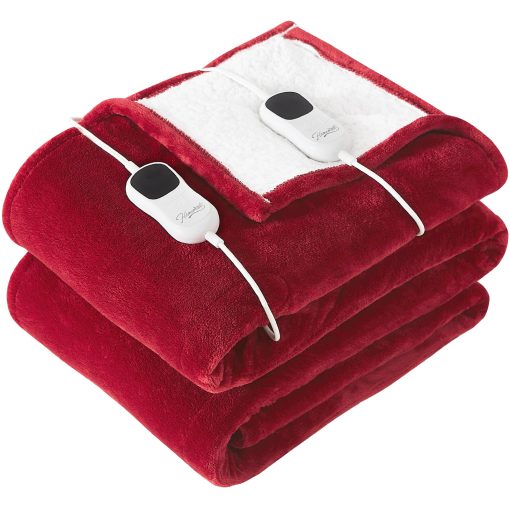 Cobertor Electrico Homemate Queen - 84"x90" - Calienta Camas Tamaño Queen Control Dual 1/2/4/6/8 Horas Auto-Apagado 10 Niveles de Calor Proteccion contra Sobrecalentamiento Certificacion ETL