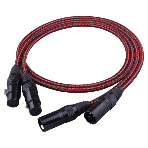 Cable XLR Wekuant, Pack de 2 Cables de Microfono de 6.5FT, Cable de Microfono Balanceado XLR Macho a Hembra de 3 pines, Cable de Microfono Corto con Contactos Dorados