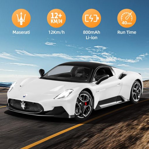Coche de control remoto MIEBELY Maserati, Puerta abatible Coche de juguete a escala 1:12 7.4V 900mAh Coches Rc rapidos con luz led Modelo de coche para adultos Ninos Ninas Ideas de regalo de cumpleanos (Blanco) - Imagen 2